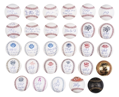 Incredible Lot of (29) Mike Trout Signed & Inscribed Baseballs Including Stat Balls (5), All Star Balls (12), and MLB Debut Inscriptions (3) (MLB Authenticated & PSA/DNA)